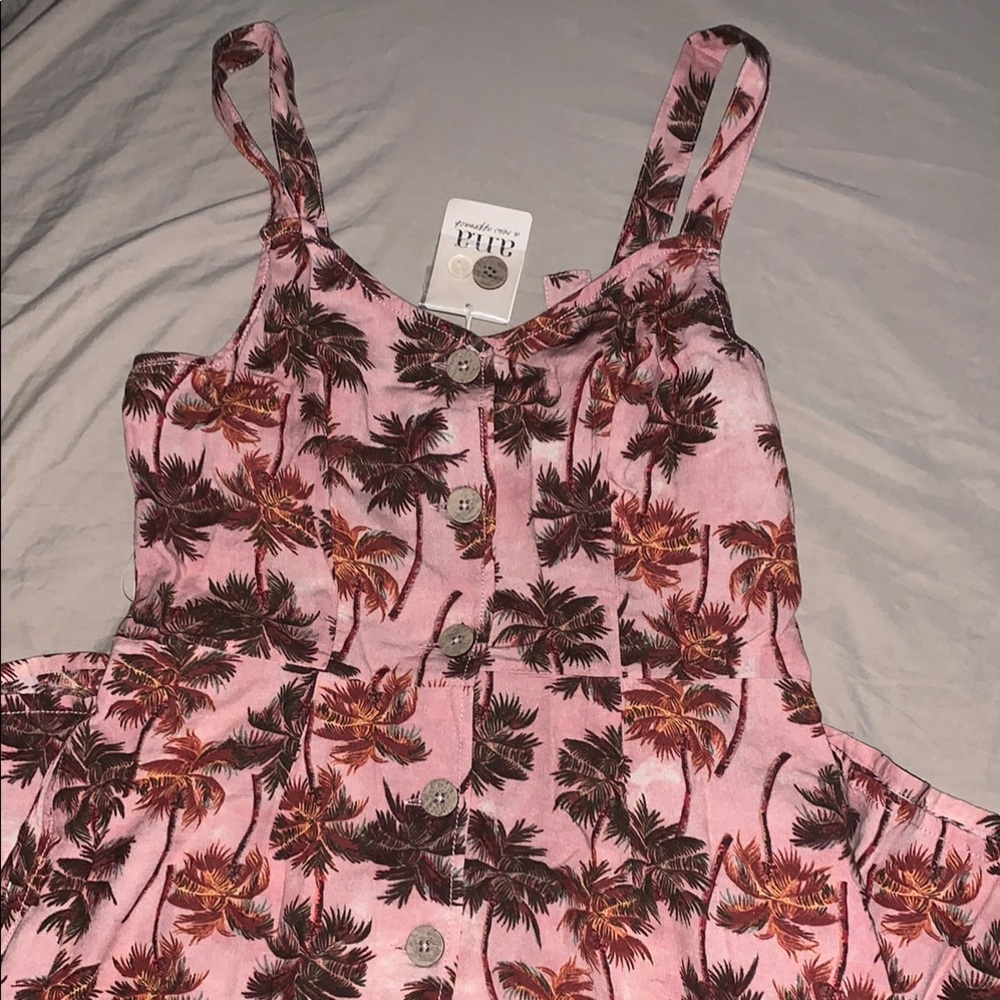 New-A.N.A summer dress Pink Tropical Button-Down Sz. Med
